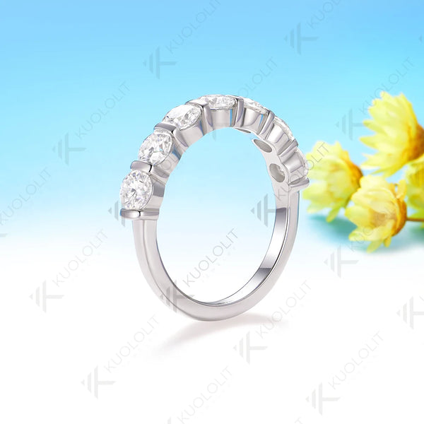Kuololit 2.1CTW Moissanite Rings for Women Solid 18K 14K 10K 585 White Gold for Wedding Band Ring Engagement Christmas Gifts