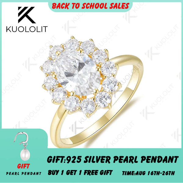 Bague de fiançailles Kuololit IGI 1,0 ct avec diamant ovale de laboratoire, en or jaune massif 18K/14K/10KDVS1, idéale comme cadeau de Noël. 