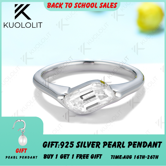 Kuololit 1,5 ct Moissanit-Ringe im Flammenschliff für Damen, massives 14K/10K/585 Weißgold, ideal für Verlobung, Hochzeit, Weihnachten, klassisch, neu 