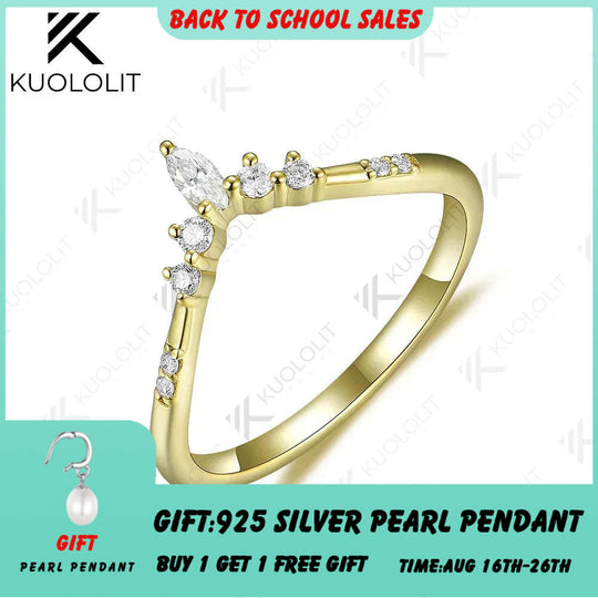 Kuololit Lab Grown Diamond Rings for Men Women Solid AU750 585 14K 10K Silver Yellow Gold for Wedding Band Anniversary Christmas