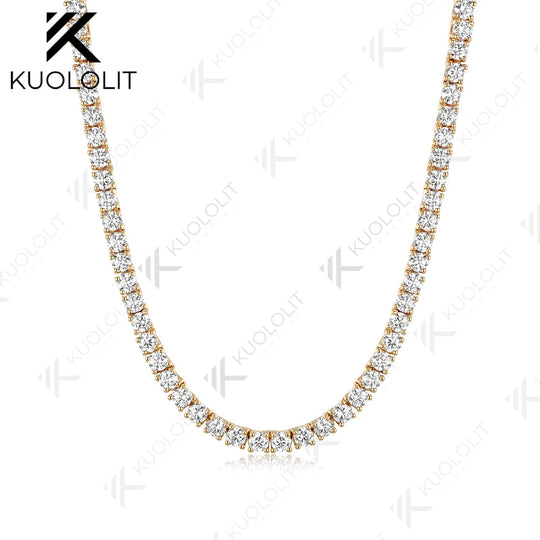 Kuololit 6.5CTW Lab Grown Diamonds 4 Prong Custom Necklace for Women 14K 10K Rose Gold  for Christmas Gifts Anniversary Party