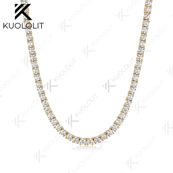 Kuololit 6.5CTW Lab Grown Diamonds 4 Prong Custom Necklace for Women 14K 10K Rose Gold  for Christmas Gifts Anniversary Party