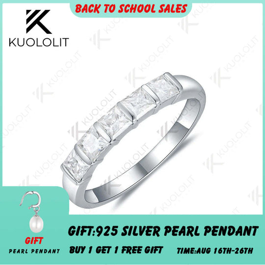 Kuololit Ring mit 1,5 Karat Gesamtgewicht, Prinzessschliff, im Labor gezüchteten Diamanten, für Damen, massives 18K, 14K, 10K, Eheringe für Verlobung, Weihnachten, Party 
