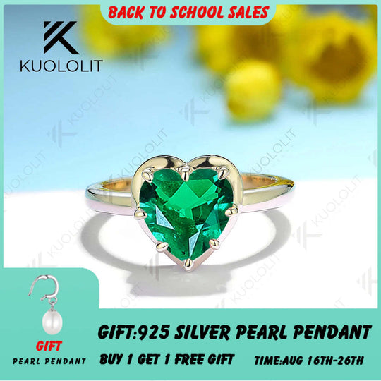 Kuololit Lab Grown Gemstome Black Moissanite Rings for Women Solid 10K 585 Silver Yellow Gold for Engagement Wedding Christmas