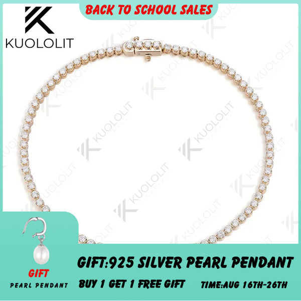 Kuololit 1.4ctw Lab Grown Diamonds Bracelets for Women Men 14K 10K 585 Solid Gold Silver Tennis Engagement Classic Christmas