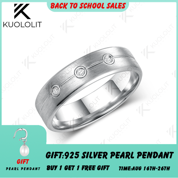 Kuololit 0.045CTW Lab Grown Diamonds Custom Band for Women Solid 14K 10K 585 Yellow Gold for Christmas Gifts Party Anniversary