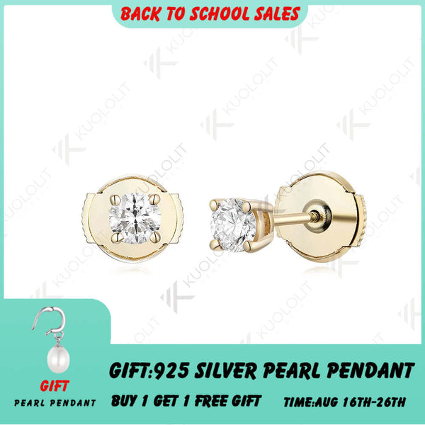 Kuololit Moissanit-Ohrringe (0,6 ct) für Damen, 18K, 14K, 10K Massivgold, Gelbgold, Silber, Pousette-Verschluss, Creolen – ein klassisches Weihnachtsgeschenk 