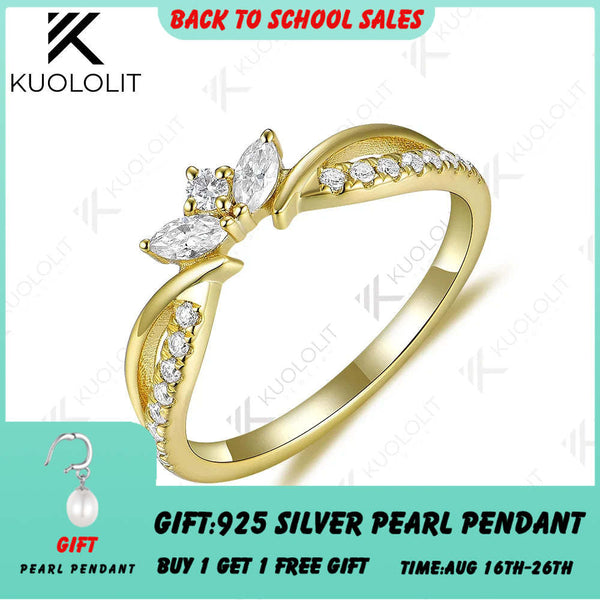 Kuololit-Ringe mit im Labor gezüchteten Diamanten für Damen und Herren, massives 585er, 14-karätiges oder 10-karätiges Silber und Gelbgold, Krone, für Jahrestag, Hochzeit oder Weihnachten 