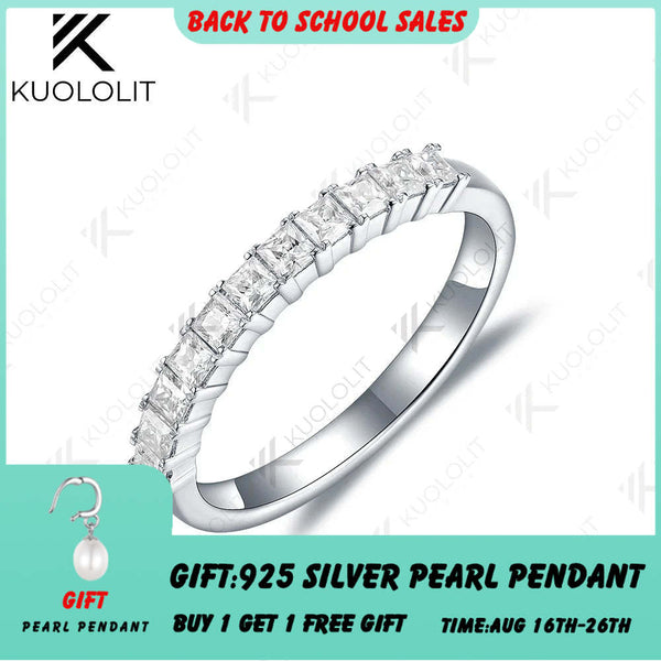 Kuololit 0,88 Karat Labor-Diamantringe für Damen und Herren, massives 585er, 14- oder 18-karätiges Gold, Silber, Prinzessschliff, Ehering für Partys und Weihnachten 