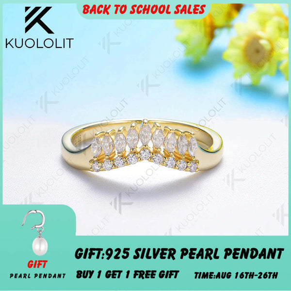 Kuololit 0,6 Karat Marquise-Moissanit-Ring für Damen und Herren, massives 18-, 14- und 10-karätiges Gold, Ehering für Jahrestag, Verlobung oder Feier 