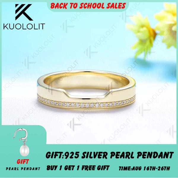 Kuololit 0,13 Karat Moissanit-Ring für Damen und Herren, massives 18-, 14- und 10-karätiges Gold, Ehering, Geschenk zum Jahrestag, Verlobung oder zur Party 
