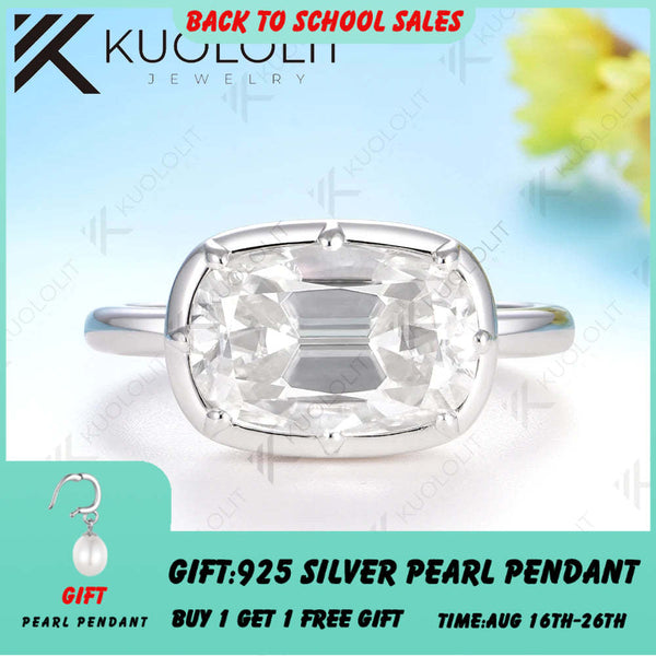 Kuololit 4,5 Karat OMC Moissanit-Ring für Damen, massives 10K/14K Gelbgold, Verlobungsring aus Gelbgold, ideales Weihnachtsgeschenk 