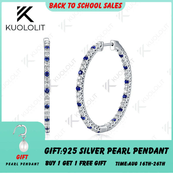 Kuololit Ohrringe mit 2,58 Karat Labor-Diamanten und blauem Saphir für Damen, aus massivem 14K/10K/585-Gold, alternative Diamantohrringe – das perfekte Weihnachtsgeschenk! 