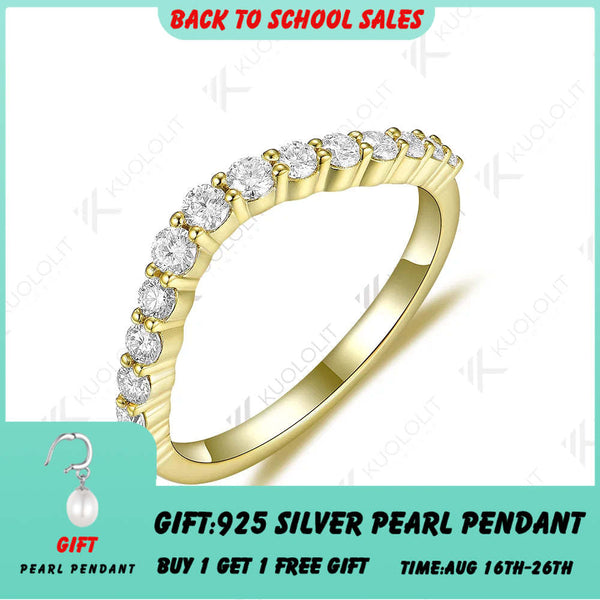 Kuololit 0,57 ct Moissanit-Ring, 585er, 14K und 10K Gold, Moissanit-Ring für Damen, V-förmiger Ring für Verlobung, Hochzeit, Feier, Luxus, Weihnachten 