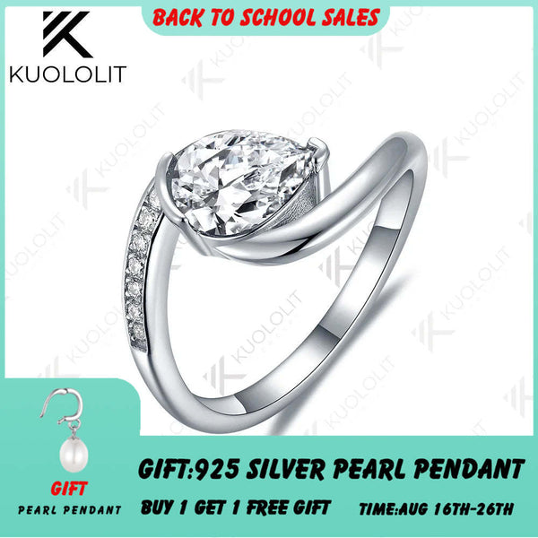 Kuololit 1CT IGI Laborgezüchteter Diamantring für Damen, massives 18K 14K 10K 585 Weißgold, Verlobungsring, Diamantfarbe D VS1, Weihnachtsgeschenk 