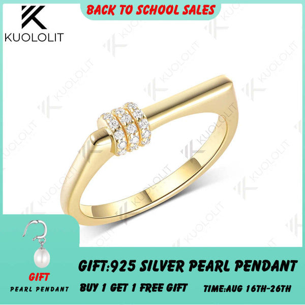 Kuololit 0.11CTW Lab Grown Diamonds Band Rings for Women Solid 14K 10K 585 Yellow Gold Wedding Ring for Christmas Gifts Party