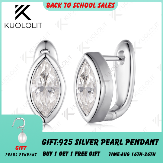 Kuololit 1CTW Lab Grown Diamonds Clip Earrings for Women Solid 14K 10K 585 Yellow Gold Hoop Earrings for Christmas Gift Luxury