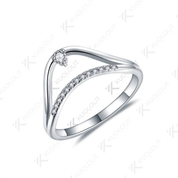 KuololitPT900 Verlobungsringe mit im Labor gezüchteten Diamanten für Damen, massives Platin 900 Gold, ideal als Verlobungs- oder Ehering oder Weihnachtsgeschenk. 