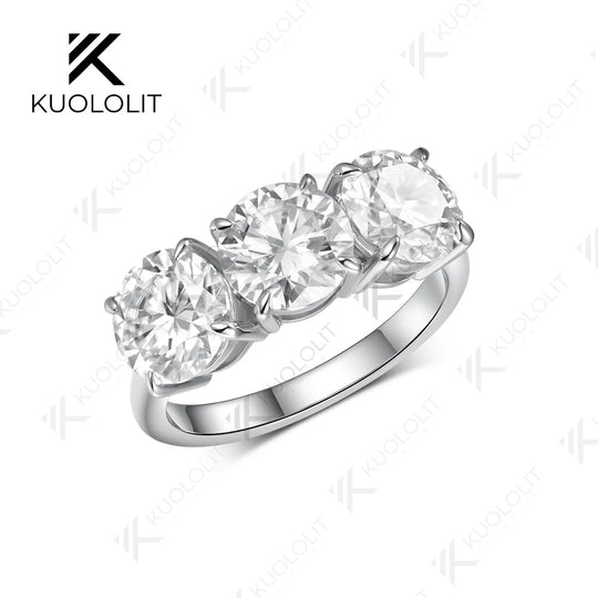 Kuololit 6CTW IGI Lab Grown Diamonds Custom Ring for Women Solid 14K 10K Yellow Gold Ring for Anniversary Christmas Gifts Party