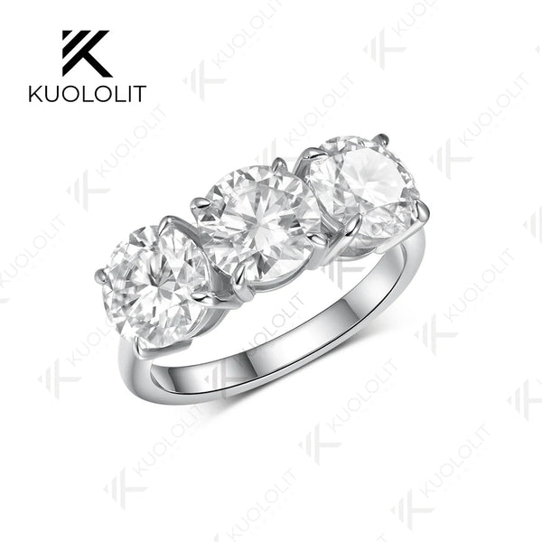 Kuololit 6CTW IGI Lab Grown Diamonds Custom Ring for Women Solid 14K 10K Yellow Gold Ring for Anniversary Christmas Gifts Party