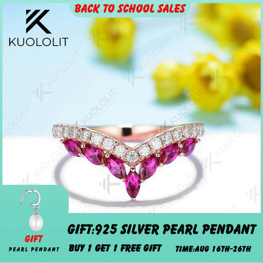 Kuololit 1CTW Labor-Rubin- und Moissanit-Ring für Damen und Herren, massiver 14K/10K Silber-Gelbgold-Ring, ideal für Hochzeit und Weihnachten 