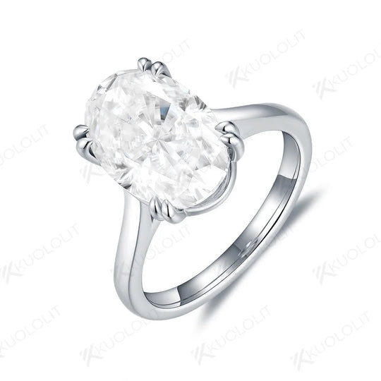 Kuololit 6-Karat-Moissanit-Ring im Ovalschliff für Damen, massiv, 14K, 10K, 585, PT950 Gold, Silber, Gelbgold – ideal als Verlobungs-, Hochzeits- oder Weihnachtsgeschenk. 