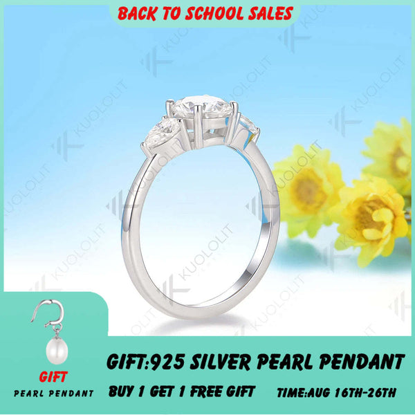 Kuololit 1CT IGI Lab Grown Diamonds Ring for Women Solid 10K 14K 585 White Gold Engagement Rings for Wedding Christmas Gifts