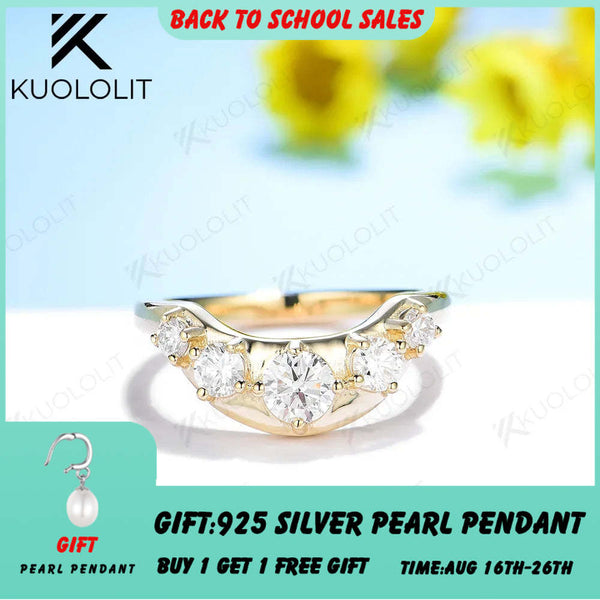 Kuololit 0,6 Karat Moissanit-Ring für Damen, D/VS1 Weißgold, massives 18K, 14K oder 10K Gold, Verschönerungsring für Verlobung und Hochzeit, klassisch 