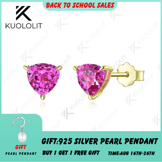 Kuololit 2,4 Karat Padparadscha-Edelsteinohrringe für Damen, gefertigt aus reinem 18-, 14- und 10-karätigem Gold, als besonderes Geschenk zum Jahrestag 