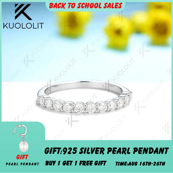 Kuololit Moissanit-Ringe für Damen und Herren, massiv, 585er, 14K 18K Weißgold, 925er Silber, Ehering für Verlobung, Party, Weihnachten, Neu 