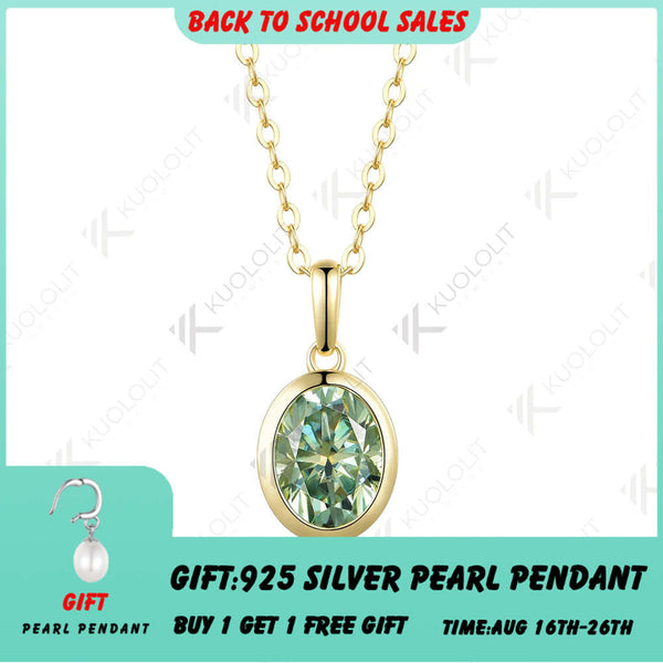 Kuololit 2CT Cyan Moissanit Laborgezüchtete Padparadscha Halskette für Damen und Herren, massives 585er, 14K 10K Gold, ovales Design, ideal als Verlobungsgeschenk, Weihnachtsgeschenk oder Jahrestagsgeschenk. 