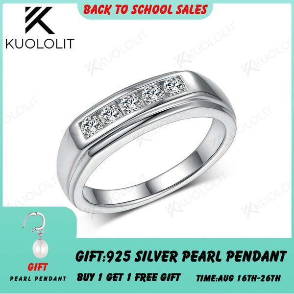 Kuololit PT900 0,4 Karat Labor-Diamant-Ring, gebürstet, für Damen und Herren, massives 900er Gold, ideal als Verlobungs-, Ehe- oder Weihnachtsring.