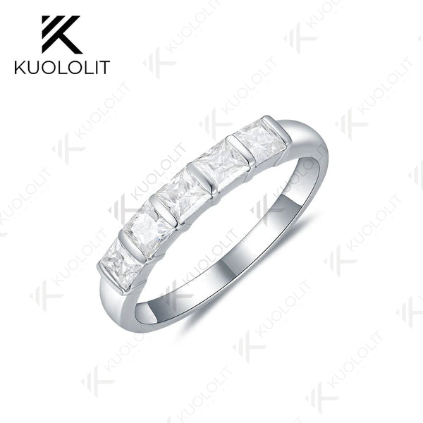 Kuololit Ring mit 1,5 Karat Gesamtgewicht, Prinzessschliff, im Labor gezüchteten Diamanten, für Damen, massives 18K, 14K, 10K, Eheringe für Verlobung, Weihnachten, Party 