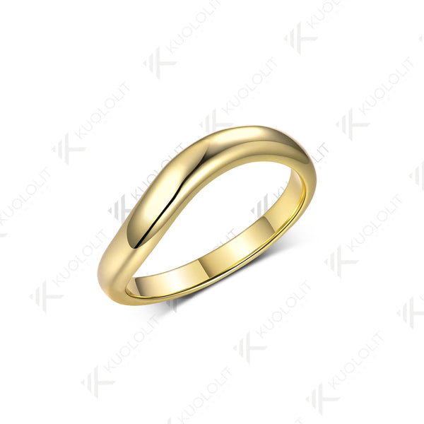 Kuololit V-Band-Ringe für Damen und Herren, massiv, 18K, 14K, 10K Gold, 925er Silber, klassisches Geschenk für Hochzeit, Jahrestag, Verlobung, Feier 