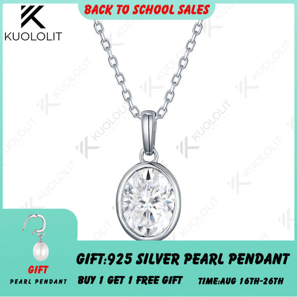 Kuololit 2CT IGI Ovale Halskette mit im Labor gezüchteten Diamanten für Damen und Herren, massives 585er, 14K oder 10K Gold, ideal als Verlobungs-, Party- oder Weihnachtsgeschenk 