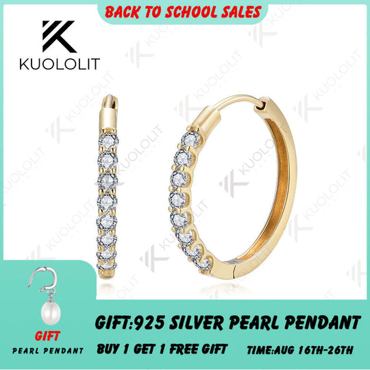 Kuololit 0,54 Karat Labor-Diamanten-Creolen für Damen, massives 18K, 14K, 10K, 585 Gelbgold, ideal für Verlobung und Hochzeit 