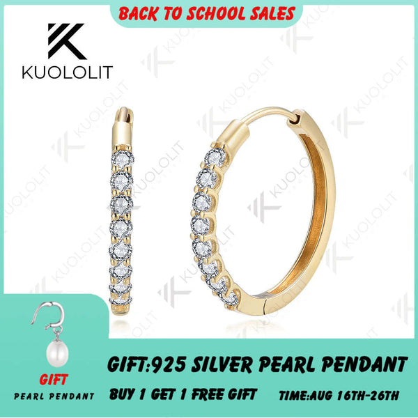 Kuololit 0,54 Karat Labor-Diamanten-Creolen für Damen, massives 18K, 14K, 10K, 585 Gelbgold, ideal für Verlobung und Hochzeit 