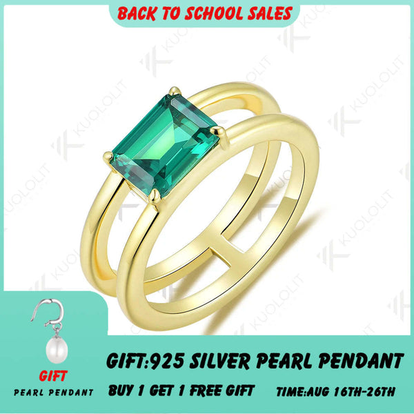 Kuololit 2CT Labor-Smaragdring für Damen und Herren, aus reinem 18K, 14K oder 10K Gold, ideal als Geschenk zum Jahrestag oder zur Verlobung.