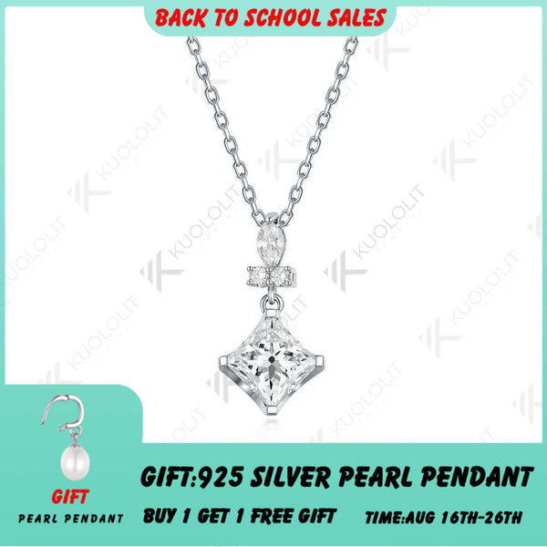 Collier Kuololit IGI 1CT en or massif 10K, 14K ou 18K avec pendentif princesse et chaîne, orné d'un diamant de laboratoire de 1 carat. Idéal pour les fiançailles ou Noël. 