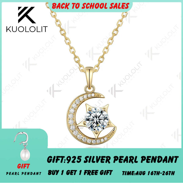 Collier Kuololit IGI 1,2 ct en diamant de laboratoire Moon Star, pendentif en or massif 10K ou 14K, idéal pour les fiançailles ou Noël. 