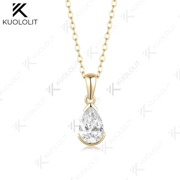 Kuololit 1.5ct IGI Lab Grown Diamonds Custom Necklace for Women Solid 585 14K 10K White Gold Necklace for Christmas Gifts Party