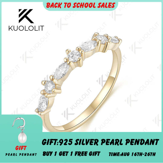 Kuololit 0,52 Karat Labor-Diamant-Marquise-Ring für Damen und Herren, massiver 18K-, 14K- oder 10K-Goldring – ideales Geschenk zum Jahrestag oder zur Verlobung 