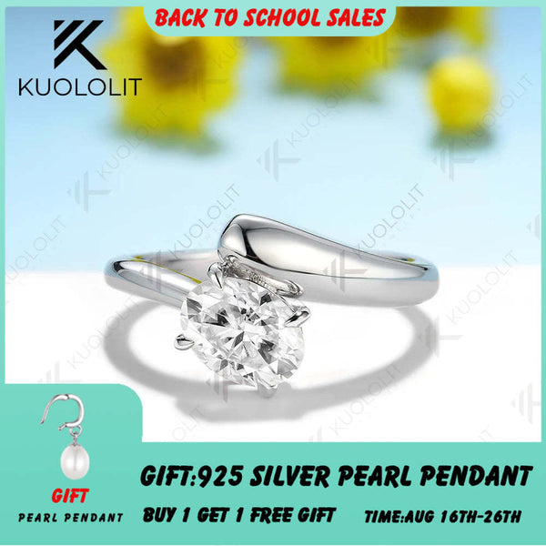 Kuololit 1,5 Karat Moissanit-Ringe für Damen, massiv aus 18K, 14K, 10K, 585 Gold oder 925 Silber, ovaler Schliff, ideal für Verlobung, Hochzeit, Party und Weihnachten 