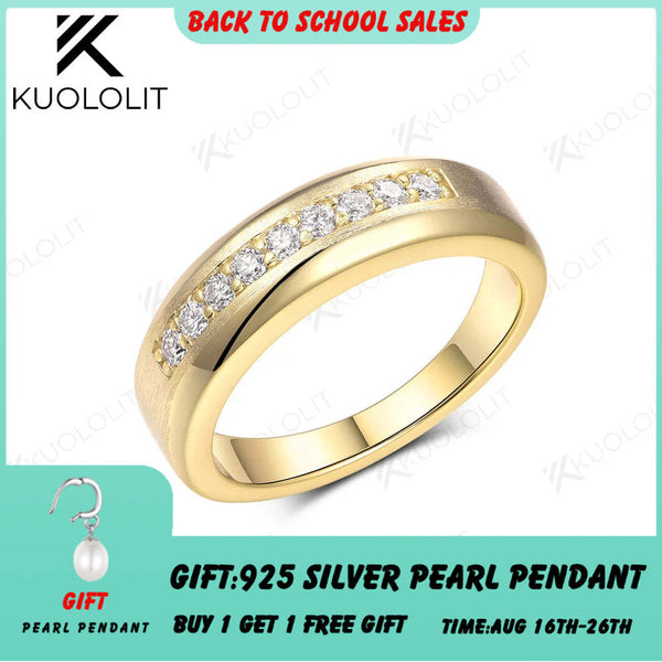 Kuololit PT900 0,27 Karat Labordiamant-Ring, gebürstet, für Damen und Herren, massives 900er Gold, Verlobungsring, Ehering, Weihnachtsring 