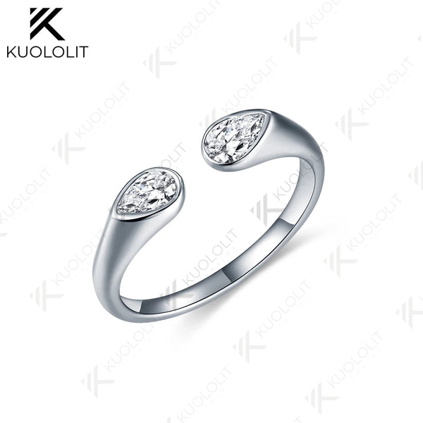 Kuololit 0.7CTW Lab Grown Diamond Band Rings for Women Men Solid 18K 14K 10K 585 White Gold Wedding Band for Christmas Gift