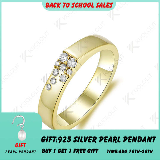 Kuololit PT900 0.17CTW Lab Grown Diamond Band Rings for Women Solid Platinum900 Gold for Engagement Wedding Band Christmas Gifts