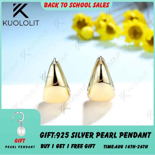 Kuololit Length13 Wide14 Earrings for Women Authentic 925 10k 14k 18k Sterling Silver Серьги for Wedding Engagement Christmas