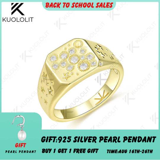 Kuololit 0.21CTW Lab Grown Dimonds Ring for Women Solid 14K 10K 585 Yellow Gold Engagement Ring for Christmas Gifts Anniversary