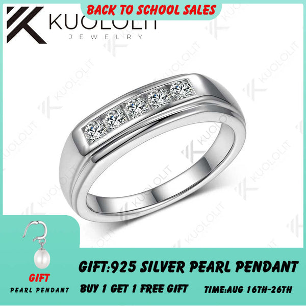Kuololit Ring mit 0,4 Karat Labordiamanten für Damen und Herren, massiver 14K/10K Weißgoldring, ideal als Halb-Ehering oder Weihnachtsgeschenk 