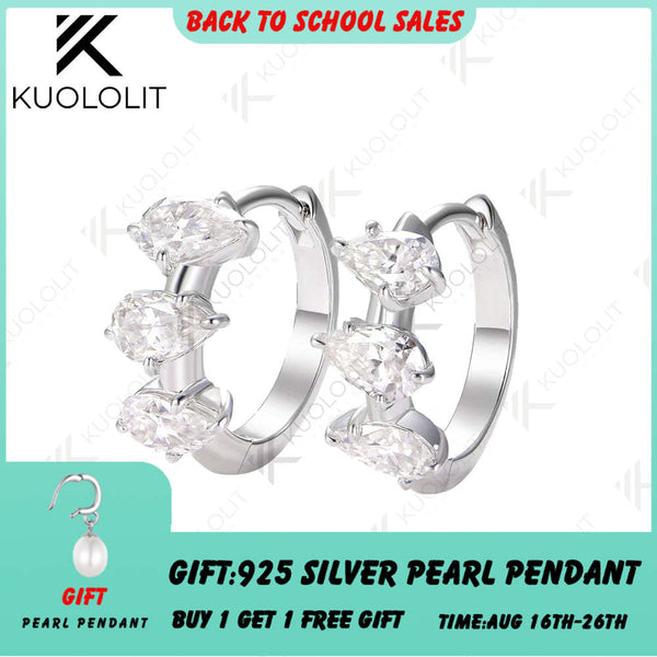 Kuololit 2.1CTW Lab Grown Diamonds Hoop Earrings for Women 14K 10K 585 Solid Gold Yellow Gold Clip Earring for Christmas Classic